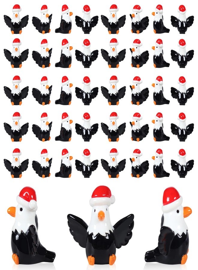 DASHUAIGE 40 Pcs Halloween Mini Bald Eagle Figurines, Resin Decor for Outdoor Garden, Independence Day & Holiday Displays(40) - Image 1